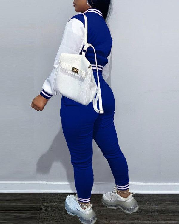 Varsity Baseball Jacket - Blue - 7Kouture