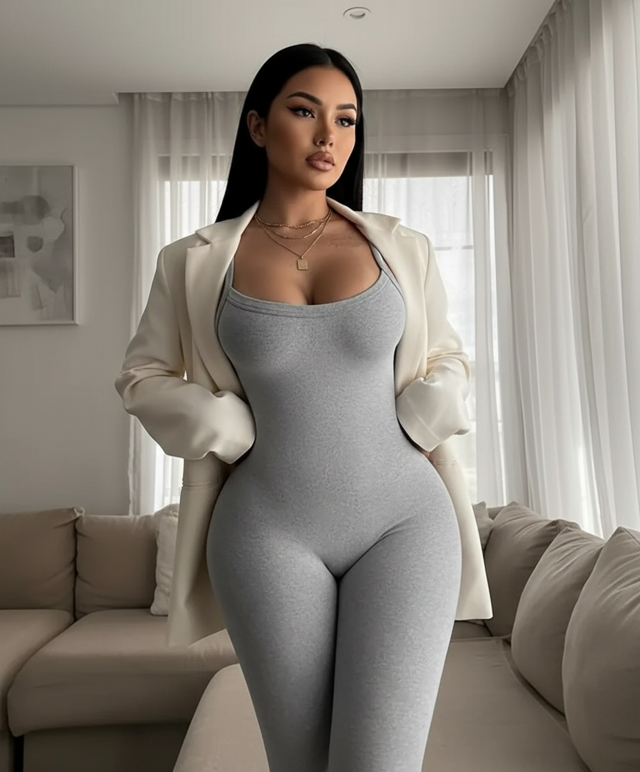 Women’s Jumpsuit, Heather Grey