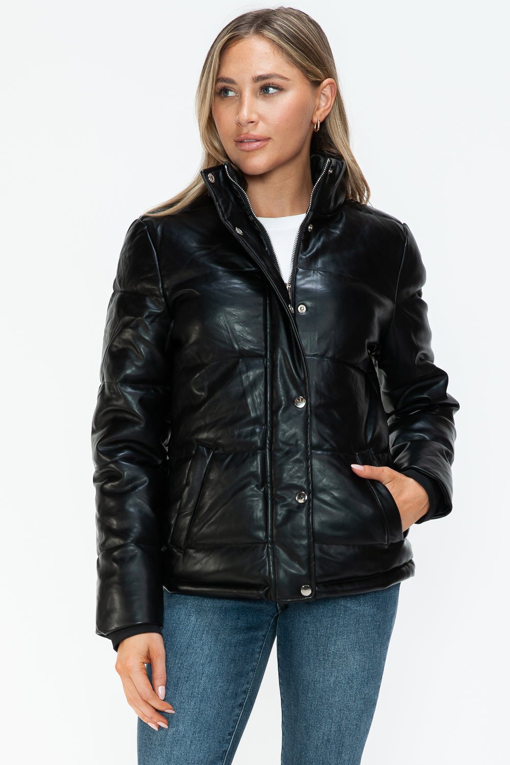 Zip Up Turtleneck Puffer Jacket