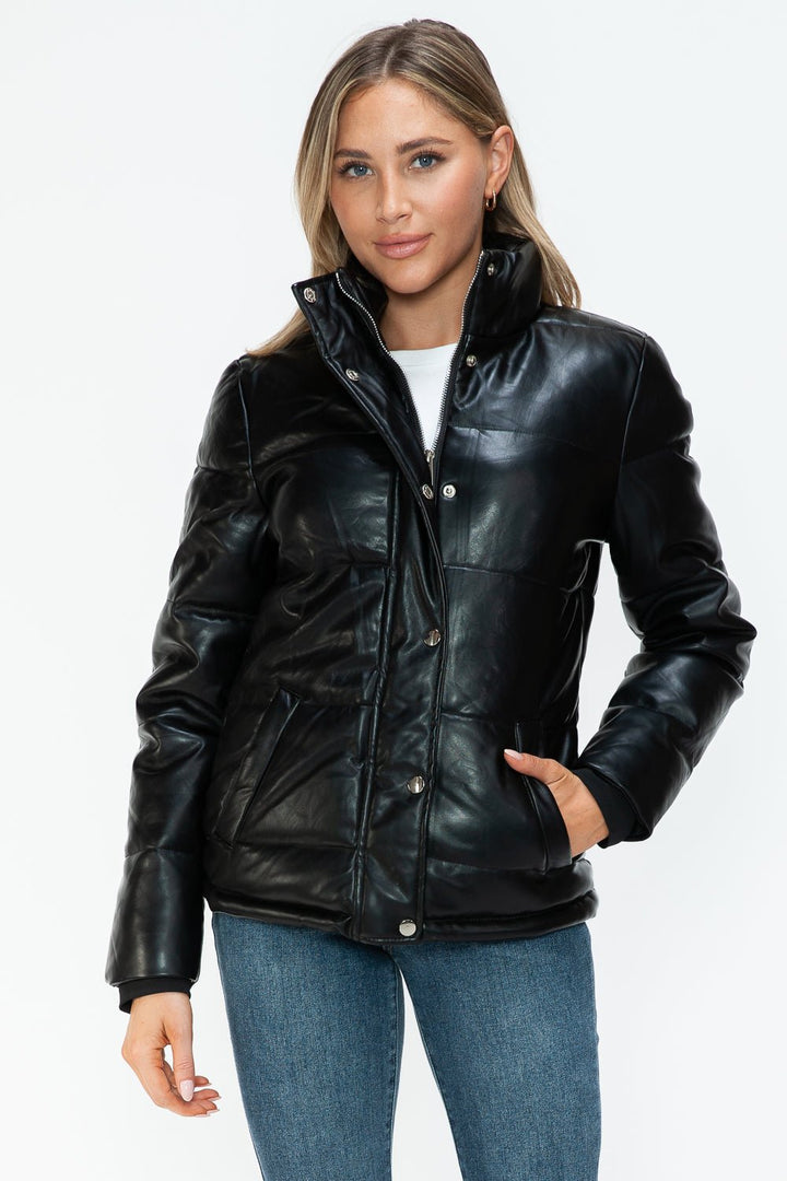 Zip Up Turtleneck Puffer Jacket