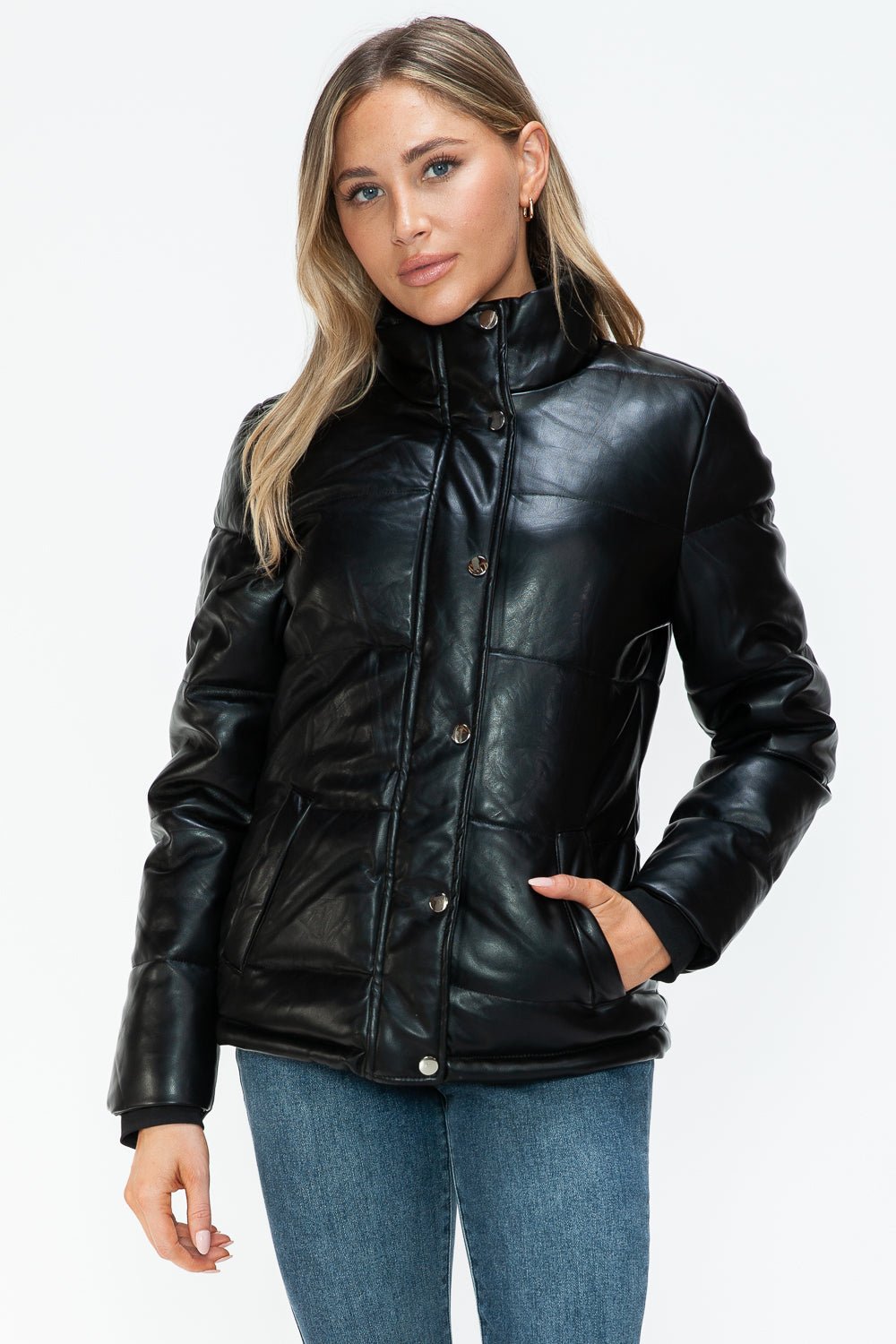 Zip Up Turtleneck Puffer Jacket