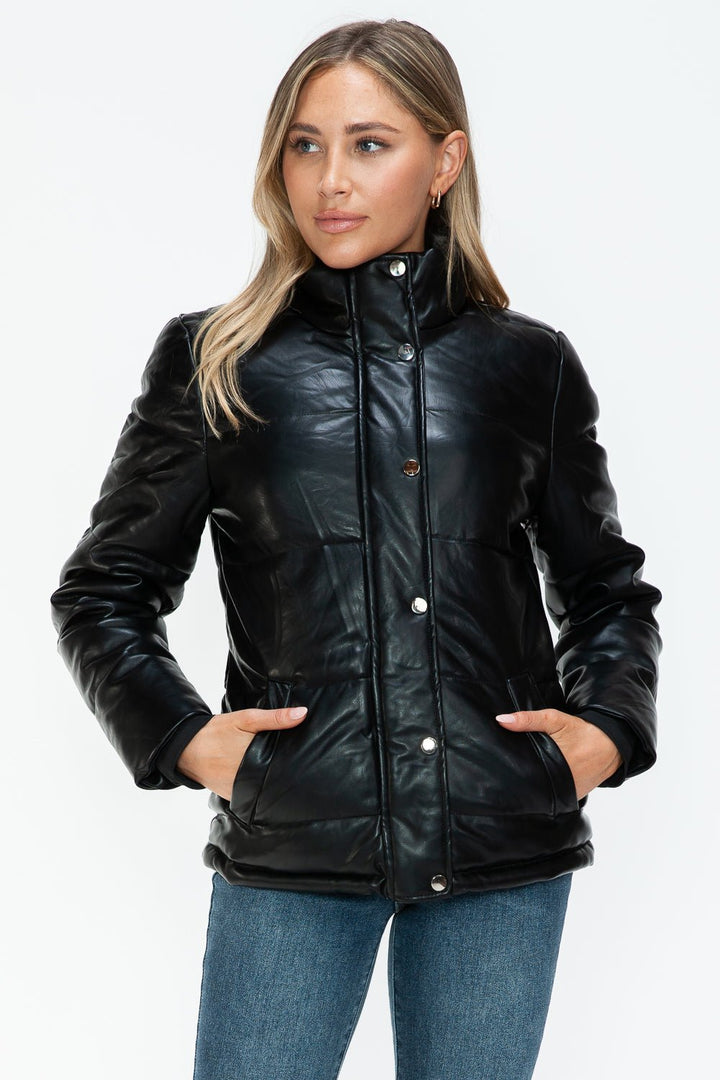 Zip Up Turtleneck Puffer Jacket