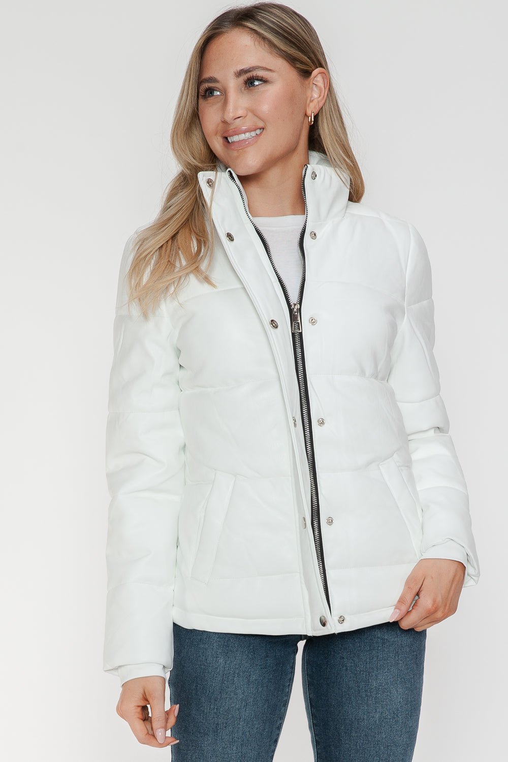 Zip Up Turtleneck Puffer Jacket