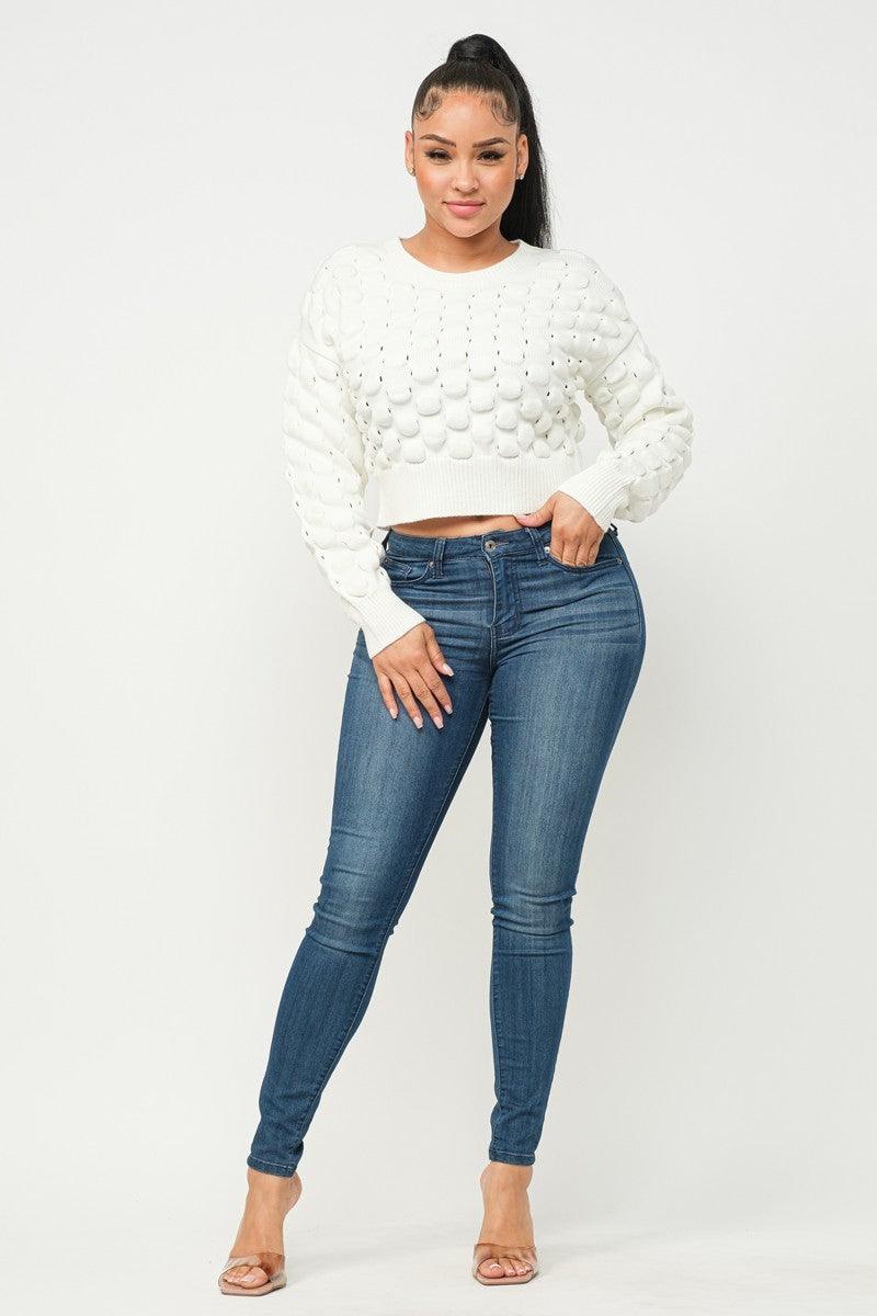 Checker Sweater Top - 7Kouture