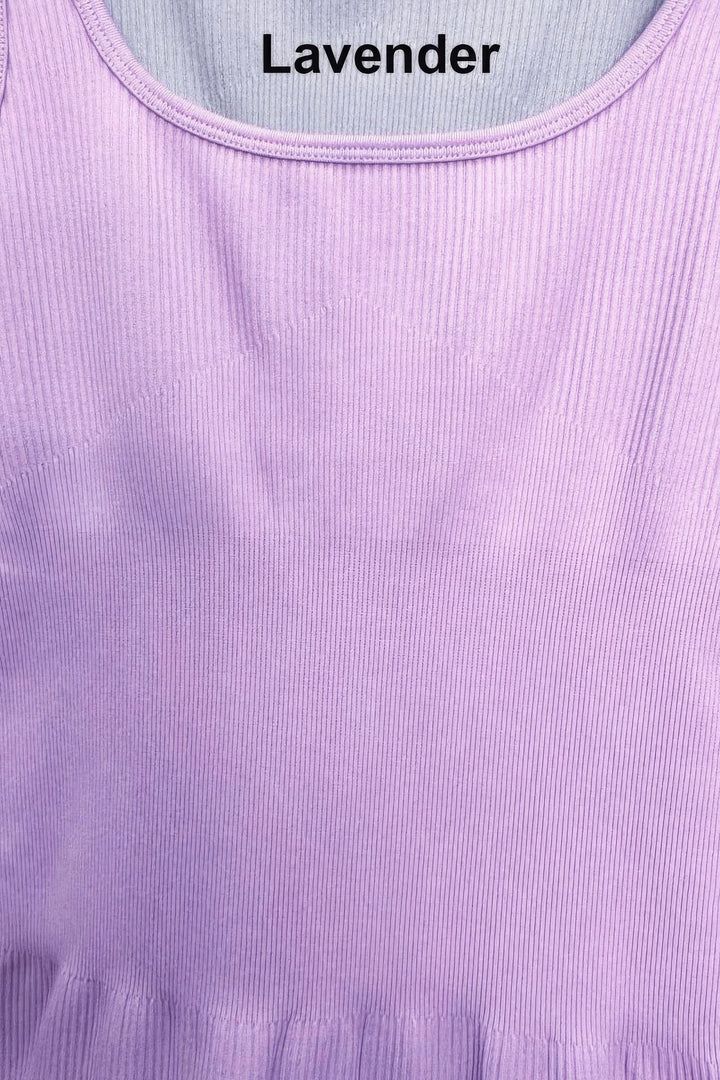 Seamless Ribbed Tank Jumpsuit, Lavender