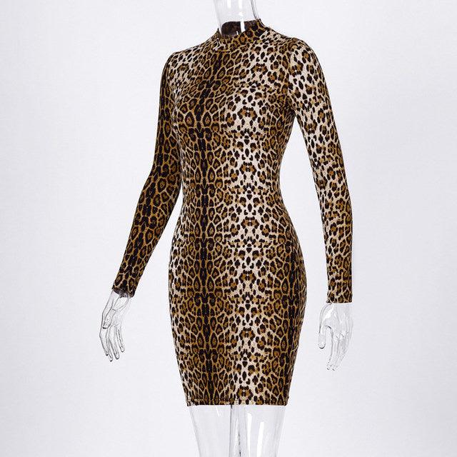 Leopard Print Bodycon Dress - 7Kouture