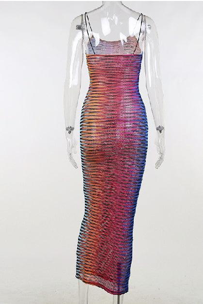 See Through Multicolor Bodycon Beach Dress - 7Kouture