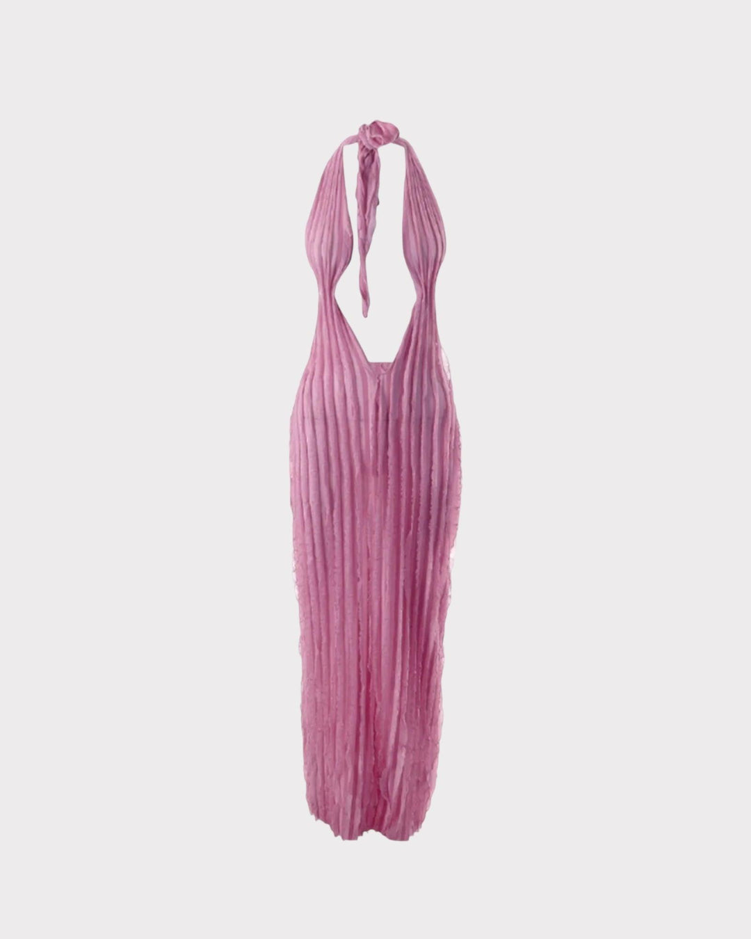 Pink Posh Halter Ruffle Dress - 7Kouture