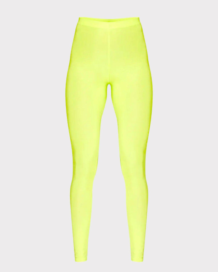 Neon Yellow High Waist Leggings - 7Kouture