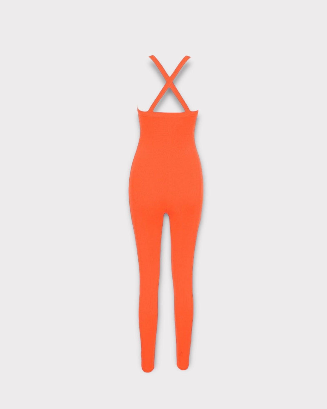 On My Body Orange Ribbed Jumpsuit - 7Kouture