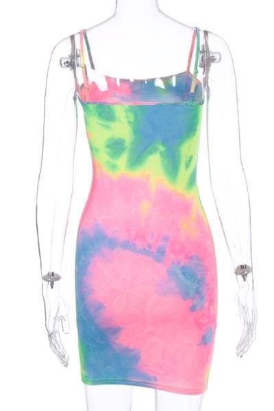 Tie Dye Bodycon Mini Dress - 7Kouture
