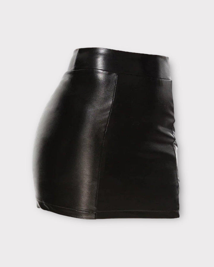 Faux Leather Mini Skirt - 7Kouture