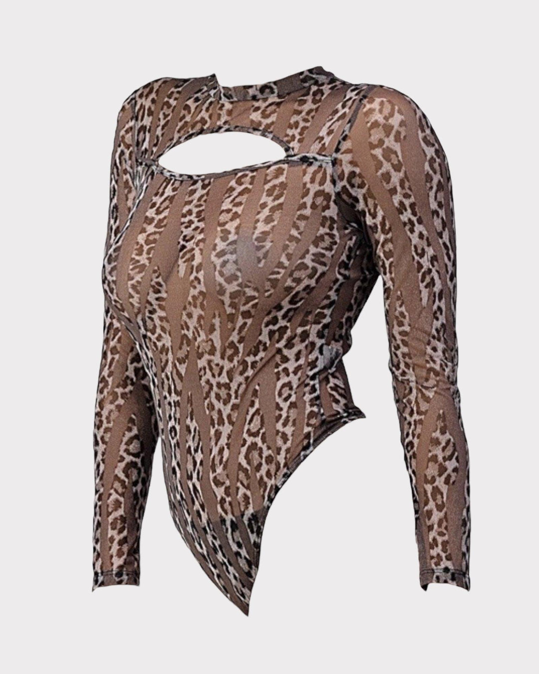 Leopard Print Sheer Bodysuit