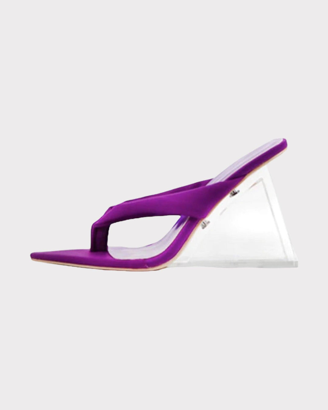 Purple Lycra Clear Wedge Shoe - 7Kouture