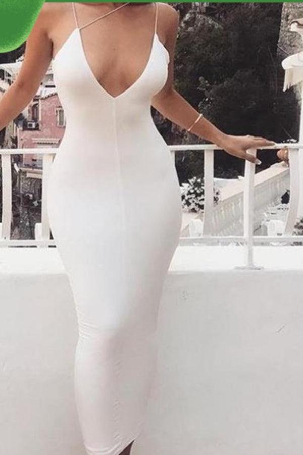 White done Right Maxi Dress - 7Kouture