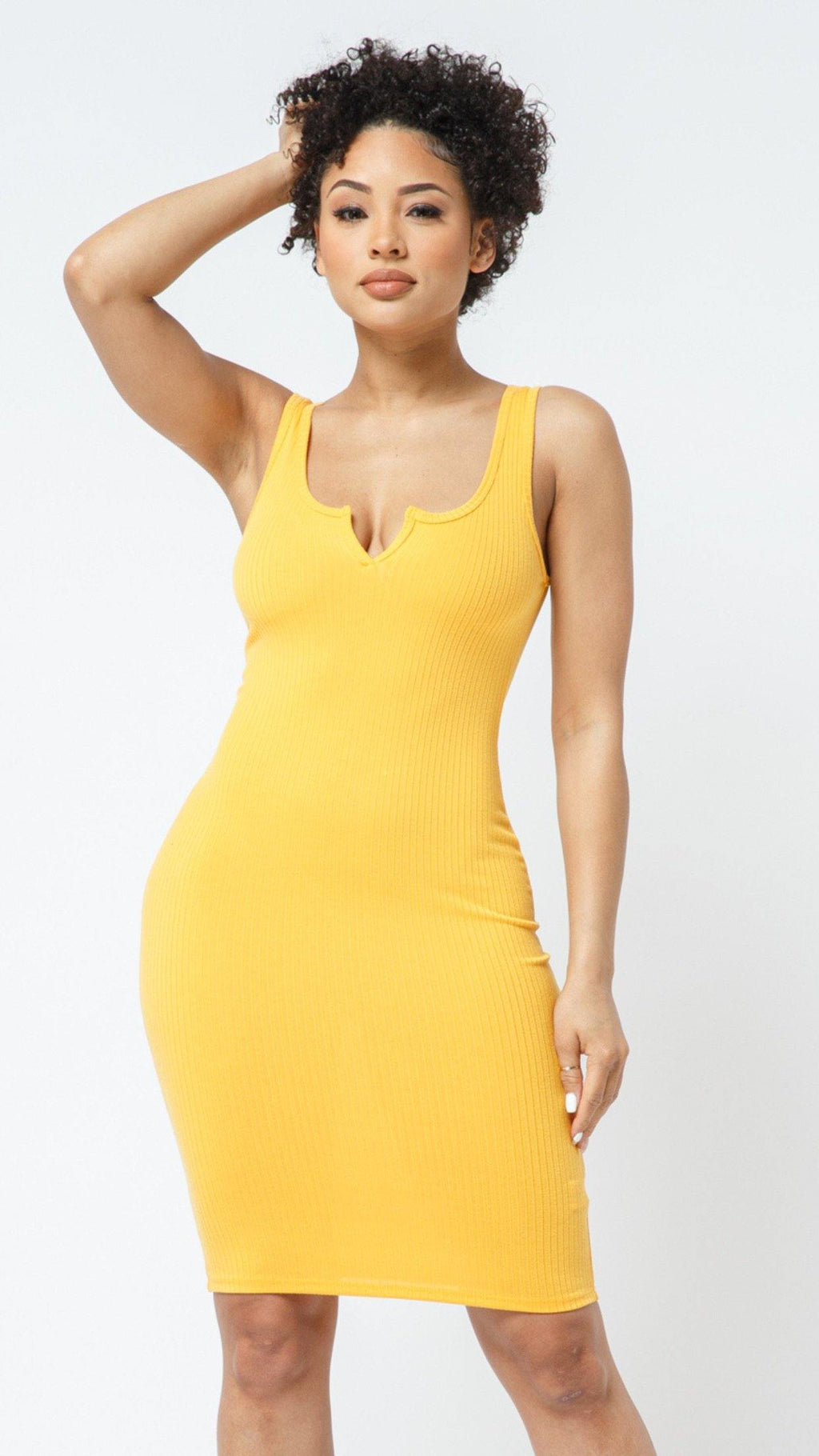 Womens Ribbed Tank Bodycon Dress - 7Kouture