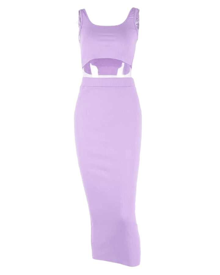 Purple Maxi Skirt Set