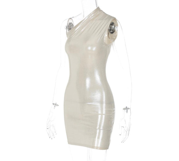 Slant Reflective Bodycon Dress - 7Kouture